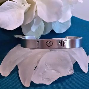 Hand stamped aluminum cuff bracelet by Studio1153.